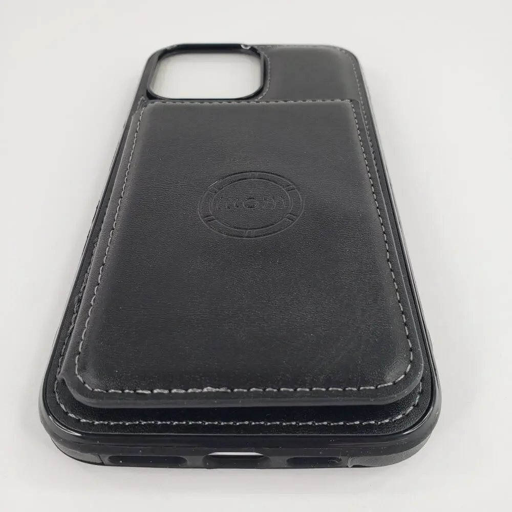iPhone 14 Plus Black Case & Screen Protector with Wallet ID Card Holder